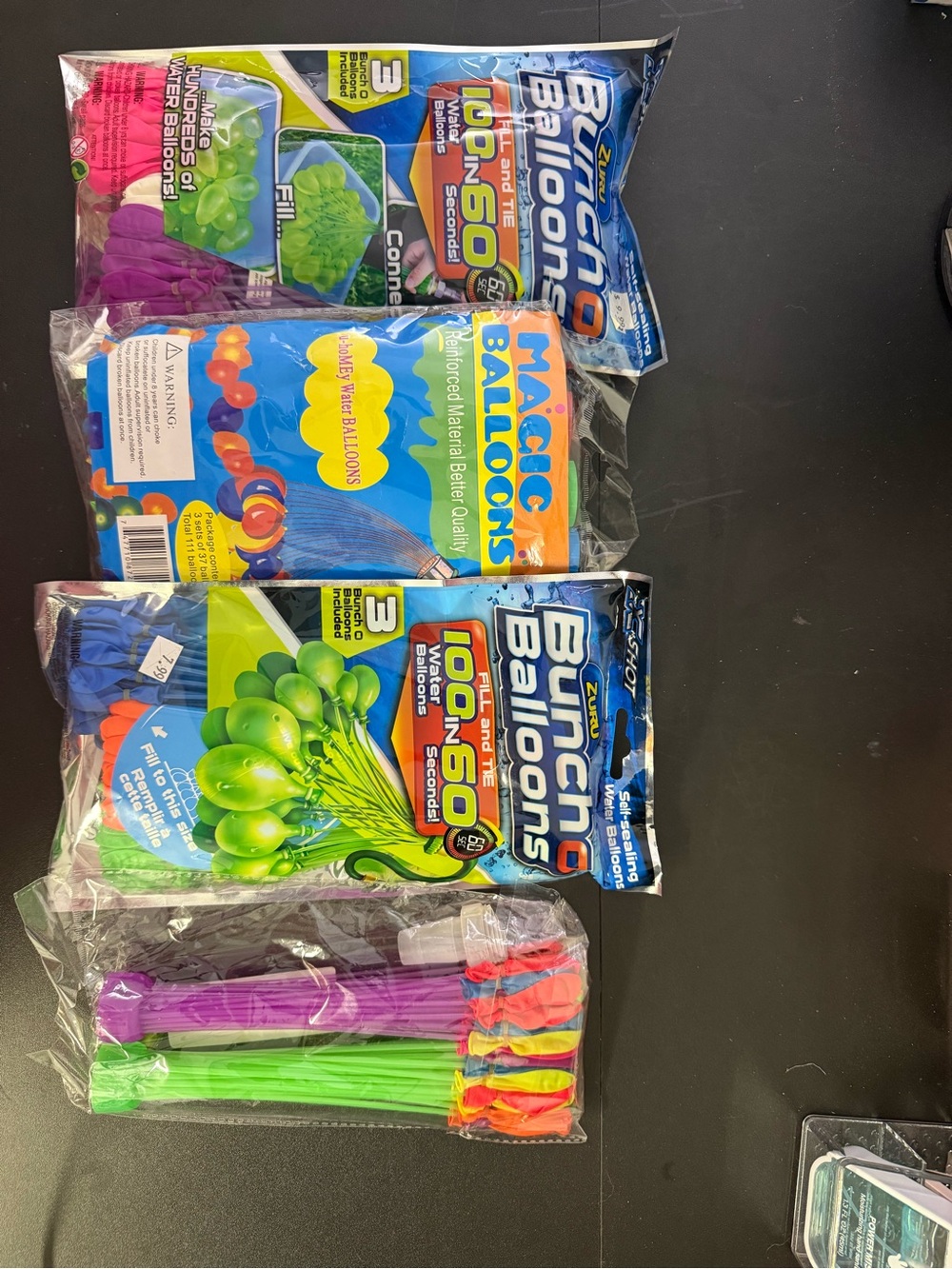 Rapid-Fill Party Water Balloon Packs - Green, Purple, Pink